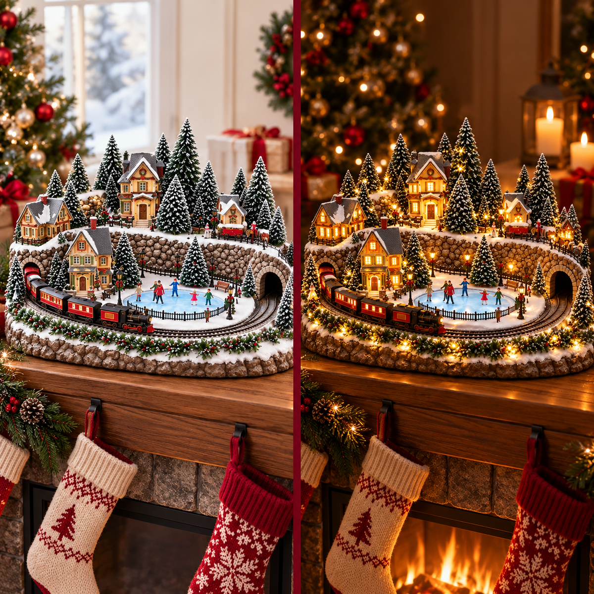 ๐ฅ LAST DAY 49% OFF ๐ฅ Animated Holiday Train & Ice Rink Scene โจ