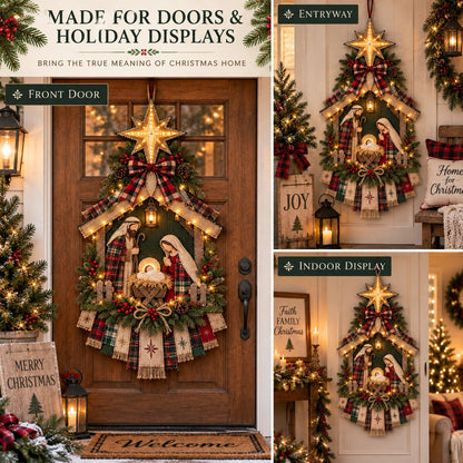 DIY Lighted Christmas Nativity Scene Door Hanging Kit🎄