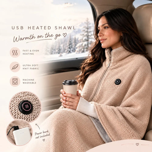 🔥 Christmas Sale — 50% OFF! ❄️ Stay Warm All Winter — Portable Electric Heated Blanket Shawl