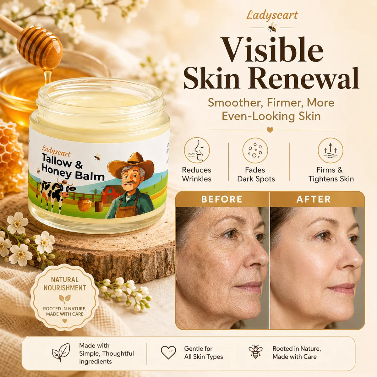 𝑶𝒇𝒇𝒊𝒄𝒊𝒂𝒍 𝑺𝒕𝒐𝒓𝒆 | 💖💖 𝐋𝐚𝐝𝐲𝐬𝐜𝐚𝐫𝐭® 𝐓𝐚𝐥𝐥𝐨𝐰 & 𝐇𝐨𝐧𝐞𝐲 𝐅𝐚𝐜𝐞 𝐁𝐚𝐥𝐦, 𝐀𝐧𝐭𝐢-𝐖𝐫𝐢𝐧𝐤𝐥𝐞 𝐅𝐢𝐫𝐦𝐢𝐧𝐠 𝐌𝐨𝐢𝐬𝐭𝐮𝐫𝐢𝐳𝐞𝐫, 𝐍𝐚𝐭𝐮𝐫𝐚𝐥 𝐀𝐧𝐭𝐢-𝐀𝐠𝐢𝐧𝐠 𝐅𝐚𝐜𝐢𝐚𝐥 𝐁𝐚𝐥𝐦 𝐟𝐨𝐫 𝐅𝐢𝐧𝐞 𝐋𝐢𝐧𝐞𝐬 & 𝐒𝐚𝐠𝐠𝐢𝐧𝐠 𝐒𝐤𝐢𝐧