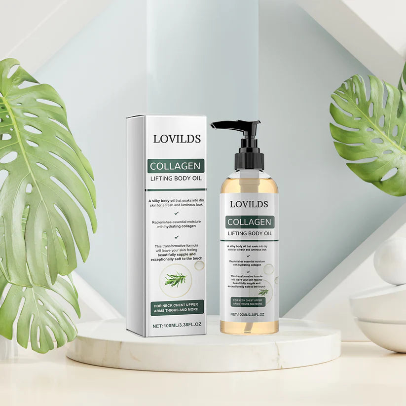 Collagen Lifting Body Oil :Reduces skin sagging by 98% and refines texture within 24 hours.