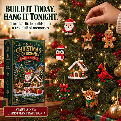 Last day to save 49% – 🎄 24-Day of 2D Mini Christmas Ornament Advent Calendar | 24 unique festive buildable designs with hanging loops—perfect for decorating Christmas trees, wreaths, and holiday displays 🧱