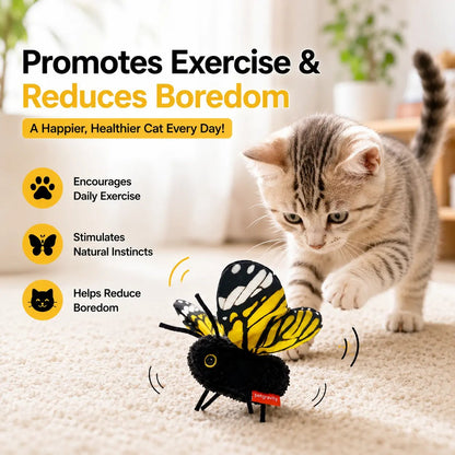 🐱🦋 Interactive Electric Cat Teaser Toy – Butterfly & Bluebird, 3 Smart Flying Modes, USB Rechargeable, Hanging with Washable Cover, Perfect for Indoor Cats 🎮🔋