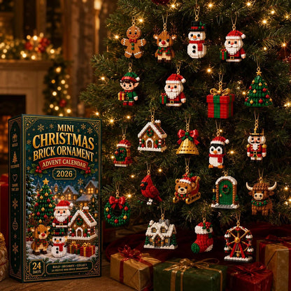 Last day to save 49% – 🎄 24-Day of 2D Mini Christmas Ornament Advent Calendar | 24 unique festive buildable designs with hanging loops—perfect for decorating Christmas trees, wreaths, and holiday displays 🧱