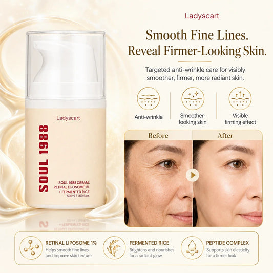 Ladyscart Soul 1988 Retinal Cream | 1% Retinal Liposome Anti-Aging Treatment for Smooth, Youthful Skin