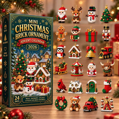 Last day to save 49% – 🎄 24-Day of 2D Mini Christmas Ornament Advent Calendar | 24 unique festive buildable designs with hanging loops—perfect for decorating Christmas trees, wreaths, and holiday displays 🧱