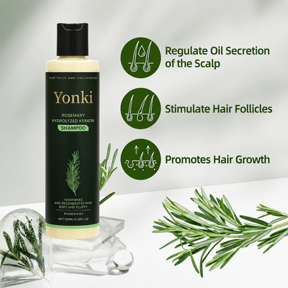 Yonki Rosemary Shampoo, Stimulate Regrowth for Thick Voluminous Hair