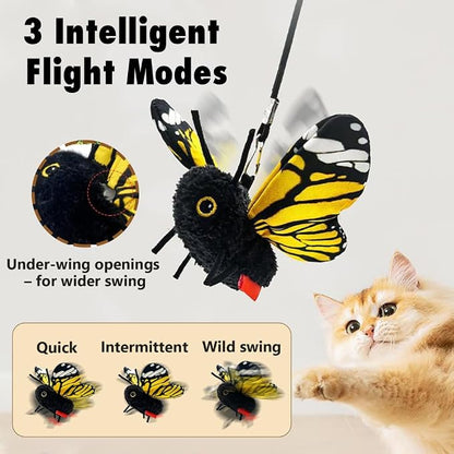 🐱🦋 Interactive Electric Cat Teaser Toy – Butterfly & Bluebird, 3 Smart Flying Modes, USB Rechargeable, Hanging with Washable Cover, Perfect for Indoor Cats 🎮🔋