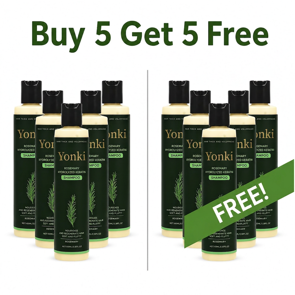 Yonki Rosemary Shampoo, Stimulate Regrowth for Thick Voluminous Hair