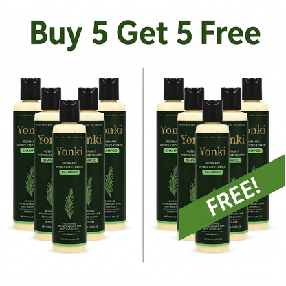 Yonki Rosemary Shampoo, Stimulate Regrowth for Thick Voluminous Hair