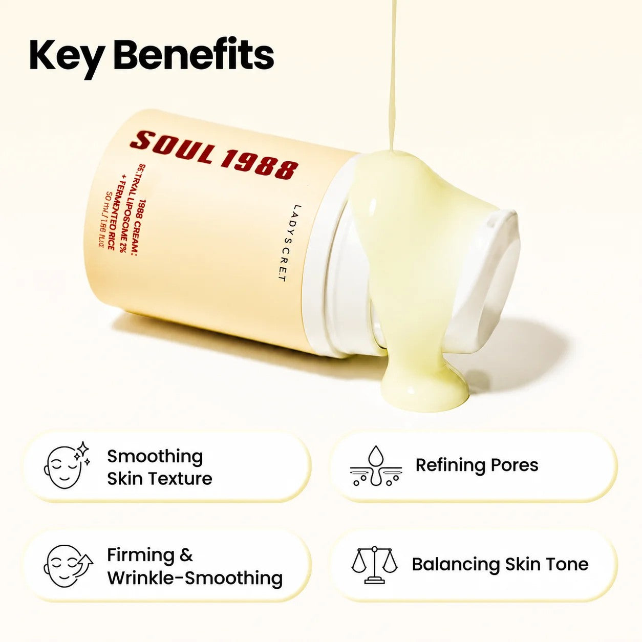 Ladyscart Soul 1988 Retinal Cream | 1% Retinal Liposome Anti-Aging Treatment for Smooth, Youthful Skin