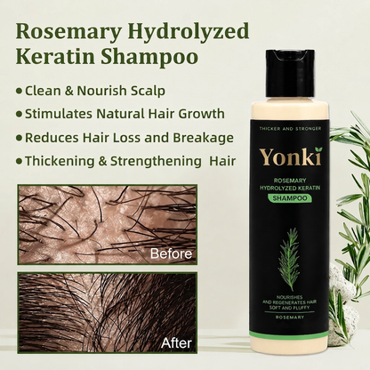 Yonki Rosemary Shampoo, Stimulate Regrowth for Thick Voluminous Hair