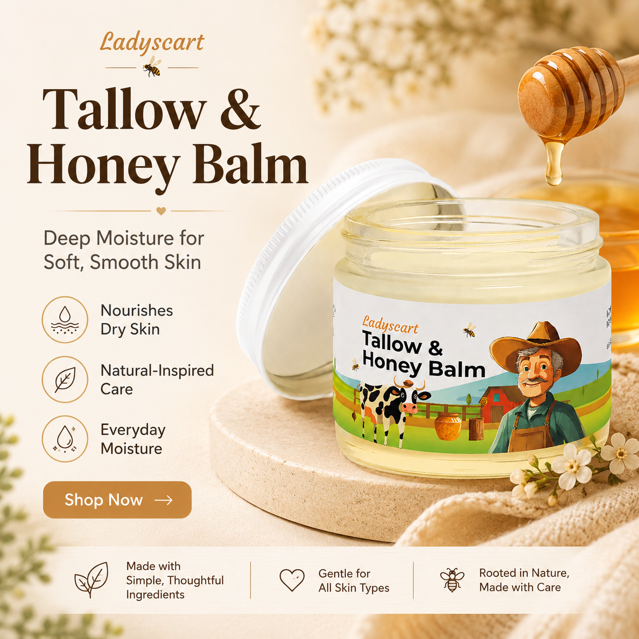 𝐋𝐚𝐝𝐲𝐬𝐜𝐚𝐫𝐭 𝐓𝐚𝐥𝐥𝐨𝐰 & 𝐇𝐨𝐧𝐞𝐲 𝐁𝐚𝐥𝐦 𝐀𝐧𝐭𝐢-𝐖𝐫𝐢𝐧𝐤𝐥𝐞 𝐅𝐢𝐫𝐦𝐢𝐧𝐠 𝐀𝐧𝐭𝐢-𝐀𝐠𝐢𝐧𝐠 𝐅𝐚𝐜𝐞 𝐁𝐚𝐥𝐦