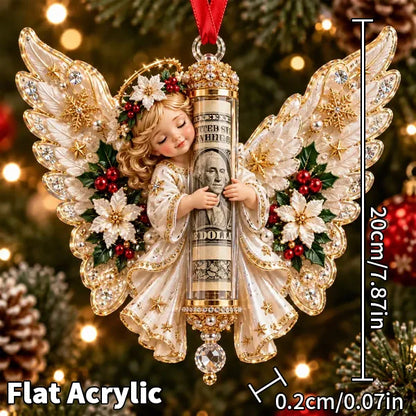 👼💵 3D Angel Christmas Cash Gift Ornament – Holiday Money Holder Keepsake ✨