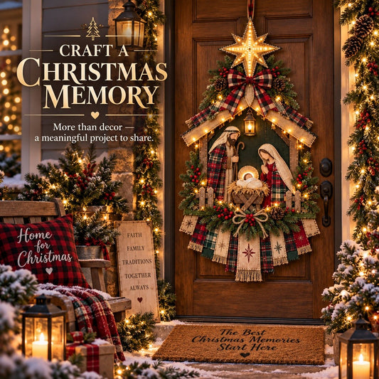 DIY Lighted Christmas Nativity Scene Door Hanging Kit🎄