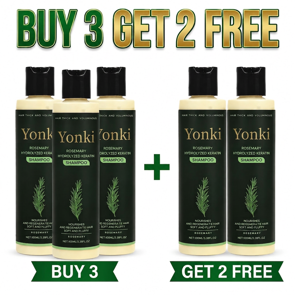 Yonki Rosemary Shampoo, Stimulate Regrowth for Thick Voluminous Hair