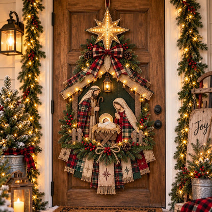 DIY Lighted Christmas Nativity Scene Door Hanging Kit🎄