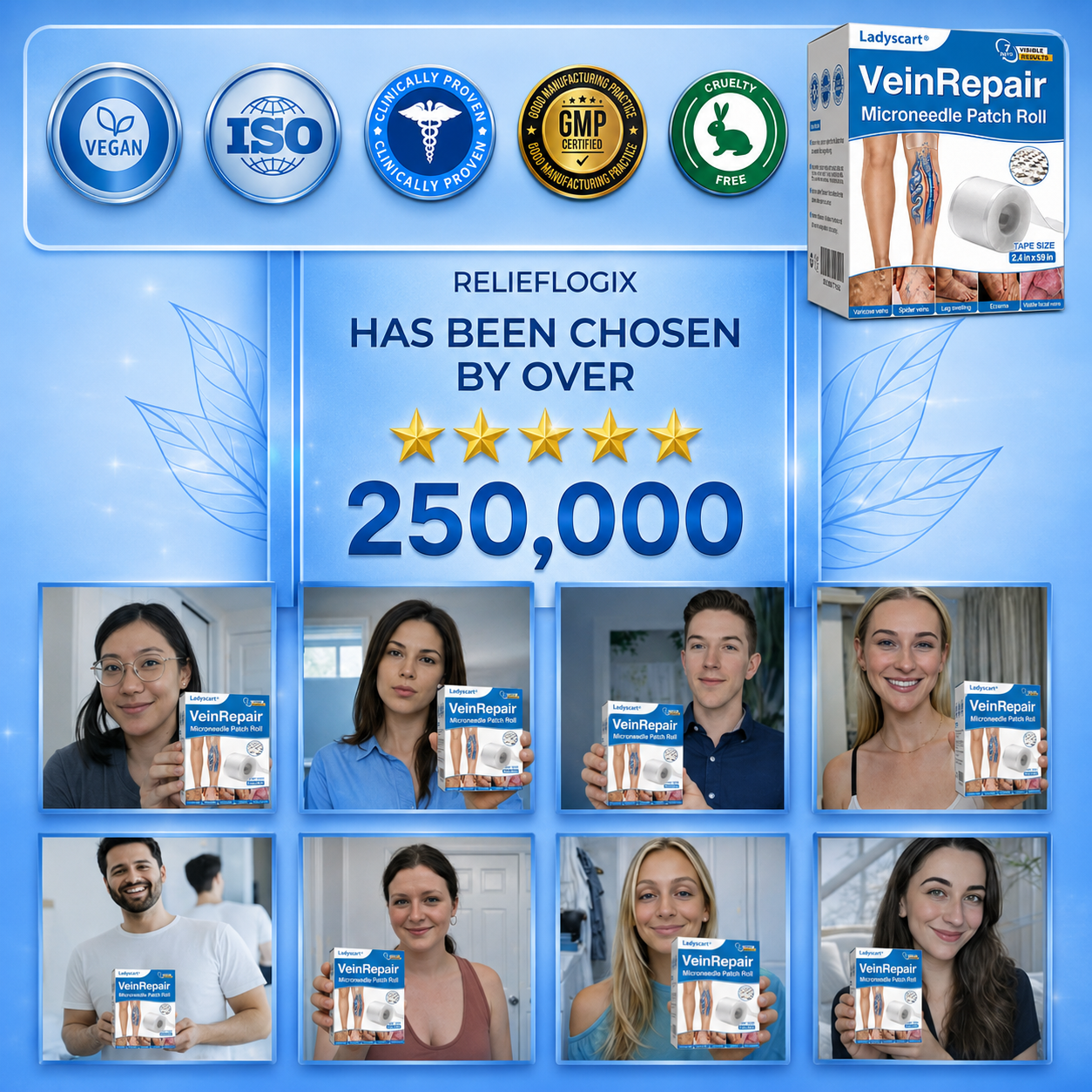 🇺🇸🥇🏆Ladyscart® VeinRepair Microneedle Patch Roll⚡Instant Relief, Long-Term Results