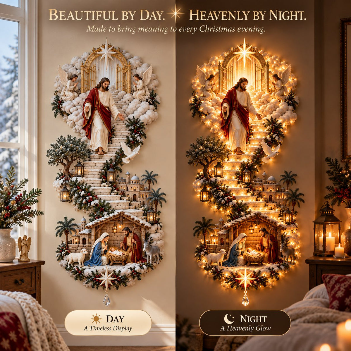 ✨ Last Day – 60% OFF!✨ Jesus Light of Heaven Christmas 2D Wall Hanging✝️