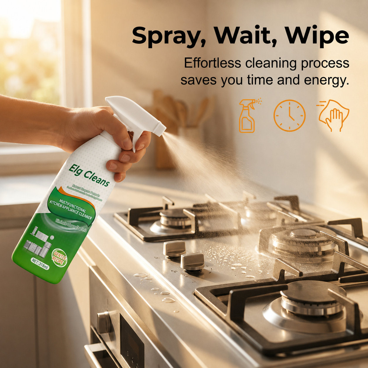 Discover the Elg Cleans Difference: Tough on Grease, Kind to Your Home.