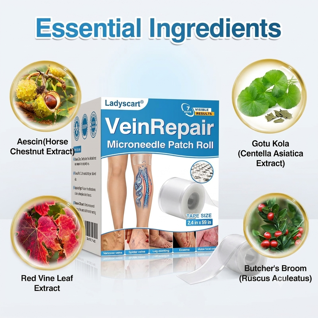 🇺🇸🥇🏆Ladyscart® VeinRepair Microneedle Patch Roll⚡Instant Relief, Long-Term Results