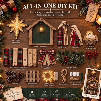 DIY Lighted Christmas Nativity Scene Door Hanging Kit🎄