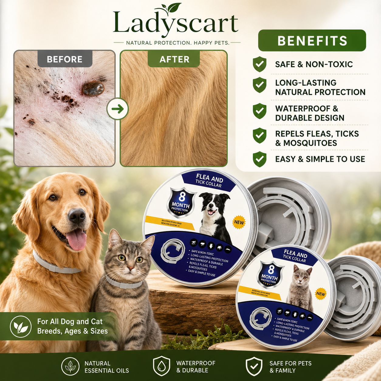 🐾🔥𝟰𝟵% 𝐎𝐅𝐅 𝐓𝐎𝐃𝐀𝐘 | 𝐋𝐚𝐝𝐲𝐬𝐜𝐚𝐫𝐭 𝐍𝐚𝐭𝐮𝐫𝐚𝐥 𝐏𝐞𝐭 𝐅𝐥𝐞𝐚 𝐓𝐢𝐜𝐤 & 𝐌𝐨𝐬𝐪𝐮𝐢𝐭𝐨 𝐂𝐨𝐥𝐥𝐚𝐫, 𝟴+𝐌 𝐇𝐮𝐦𝐚𝐧-𝐆𝐫𝐚𝐝𝐞 𝐀𝐝𝐣𝐮𝐬𝐭𝐚𝐛𝐥𝐞 𝐟𝐨𝐫 𝐃𝐨𝐠𝐬 & 𝐂𝐚𝐭𝐬