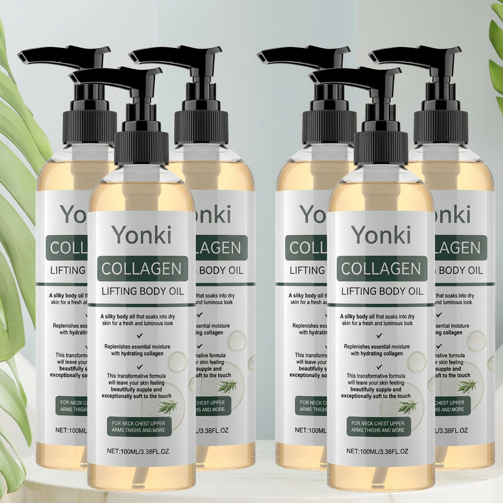Yonki Collagen Lifting Body Oil :Reduces skin sagging by 98% and refines texture within 24 hours.