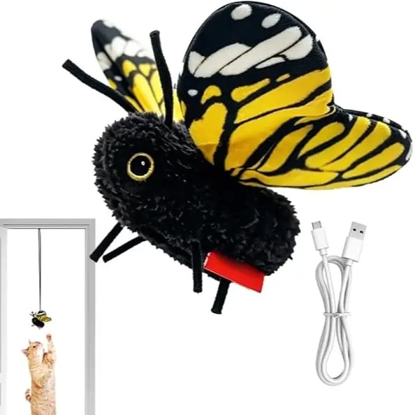 🐱🦋 Interactive Electric Cat Teaser Toy – Butterfly & Bluebird, 3 Smart Flying Modes, USB Rechargeable, Hanging with Washable Cover, Perfect for Indoor Cats 🎮🔋