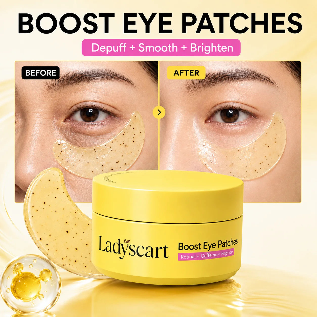 Ladyscart® Eye Care: Maximum Strength Against Bags & Dark Circles, 100% Gentle 🛡️💖