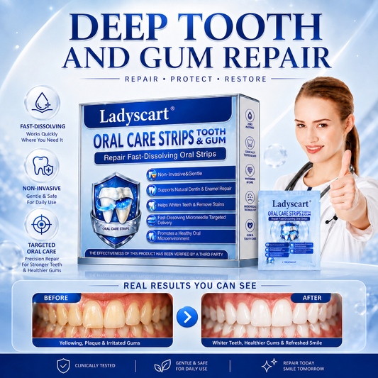 Ladyscart Tooth & Gum Repair Fast-Dissolving Microneedle Patch✨ (𝟓-𝐢𝐧-𝟏 💎 𝐑𝐞𝐛𝐮𝐢𝐥𝐝 𝐄𝐧𝐚𝐦𝐞𝐥 & 𝐃𝐞𝐧𝐭𝐢𝐧 • 𝐒𝐭𝐫𝐞𝐧𝐠𝐭𝐡𝐞𝐧 𝐆𝐮𝐦𝐬 • 𝐄𝐫𝐚𝐝𝐢𝐜𝐚𝐭𝐞 𝐓𝐚𝐫𝐭𝐚𝐫 & 𝐎𝐝𝐨𝐫 • 𝐖𝐡𝐢𝐭𝐞𝐧𝐢𝐧𝐠 • 𝐒𝐭𝐨𝐩 𝐓𝐨𝐨𝐭𝐡 𝐒𝐞𝐧𝐬𝐢𝐭𝐢𝐯𝐢𝐭𝐲)