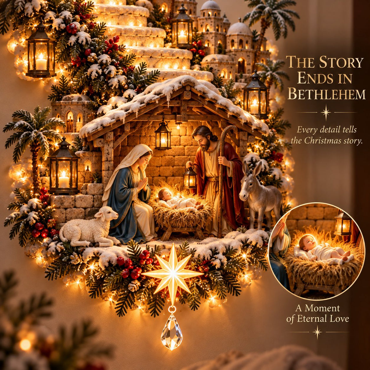 ✨ Last Day – 60% OFF!✨ Jesus Light of Heaven Christmas 2D Wall Hanging✝️