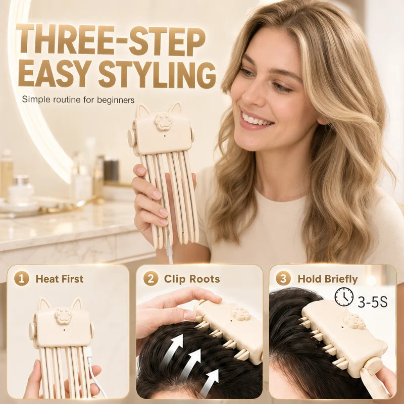 📢50% OFF !! ⏰Wireless Heated Volumizing Root Lift Clip - Salon Crown Volume Styling Tool for Fine Flat Hair